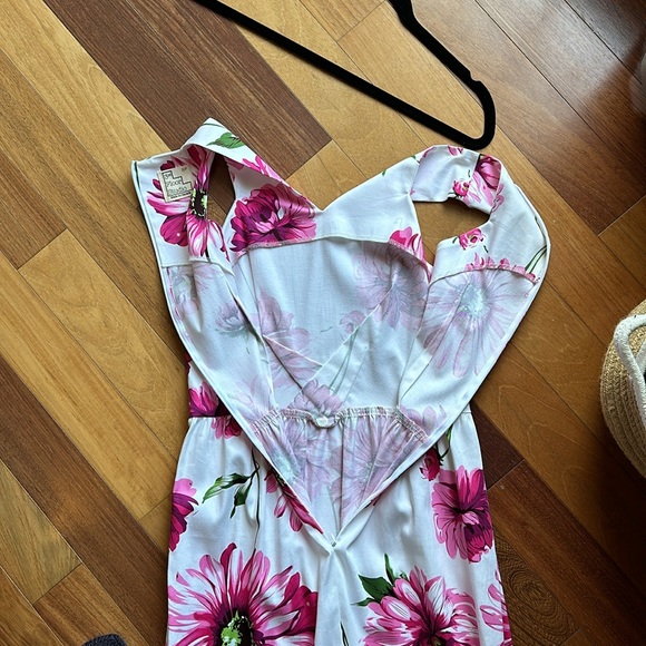 3rd Floor Studio Canadian Designer Dress, Pink Daisy Floral Print Midi Dress - Picture 9 of 17